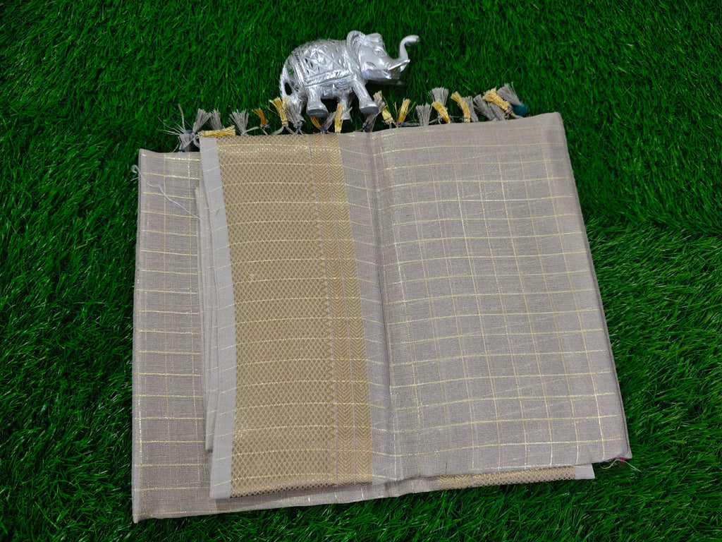 Tussar-KSV6003-Metallic Gold and Maroon