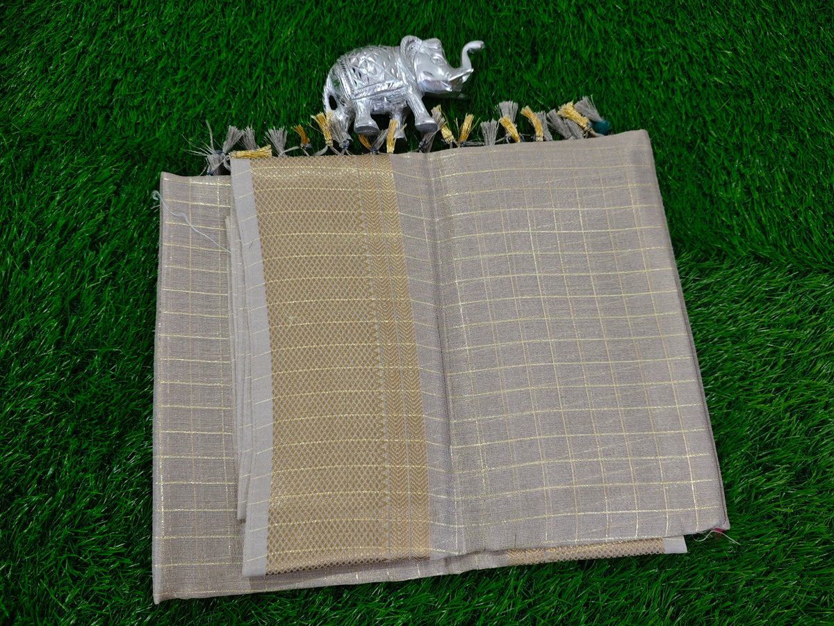 Tussar-KSV6003-Metallic Gold and Maroon