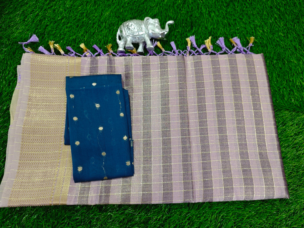 Tussar-KSV6005-Metallic Purple and Blue
