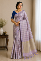 Tussar-KSV6005-Metallic Purple and Blue