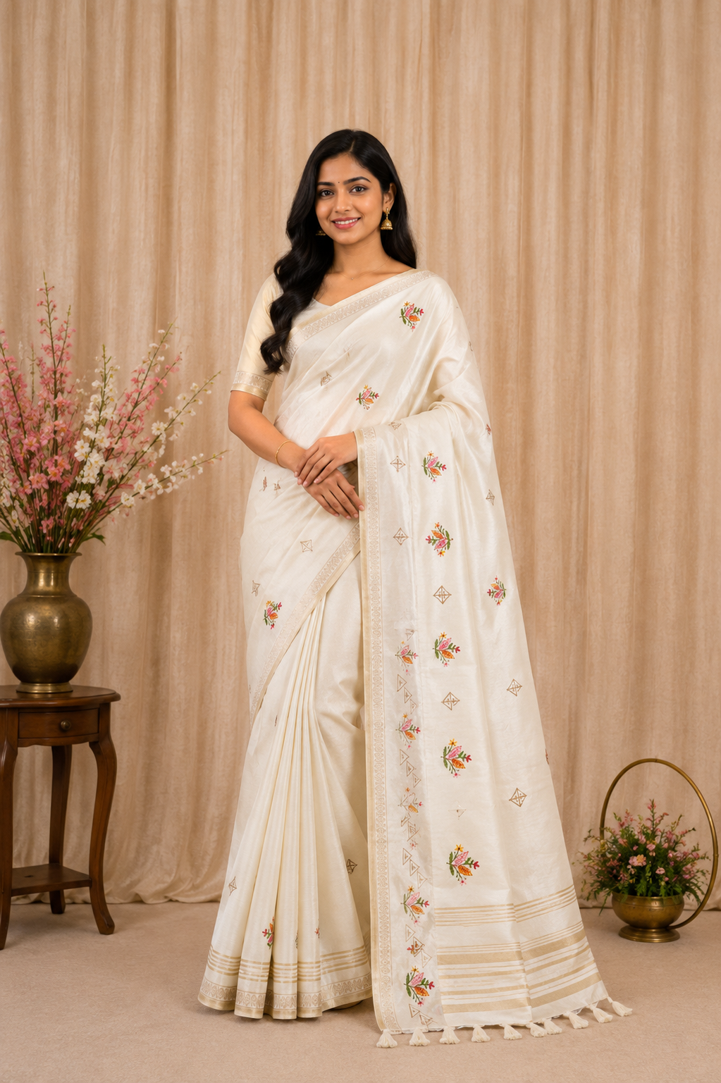 Tussar Cotton-KSV6006-Cream