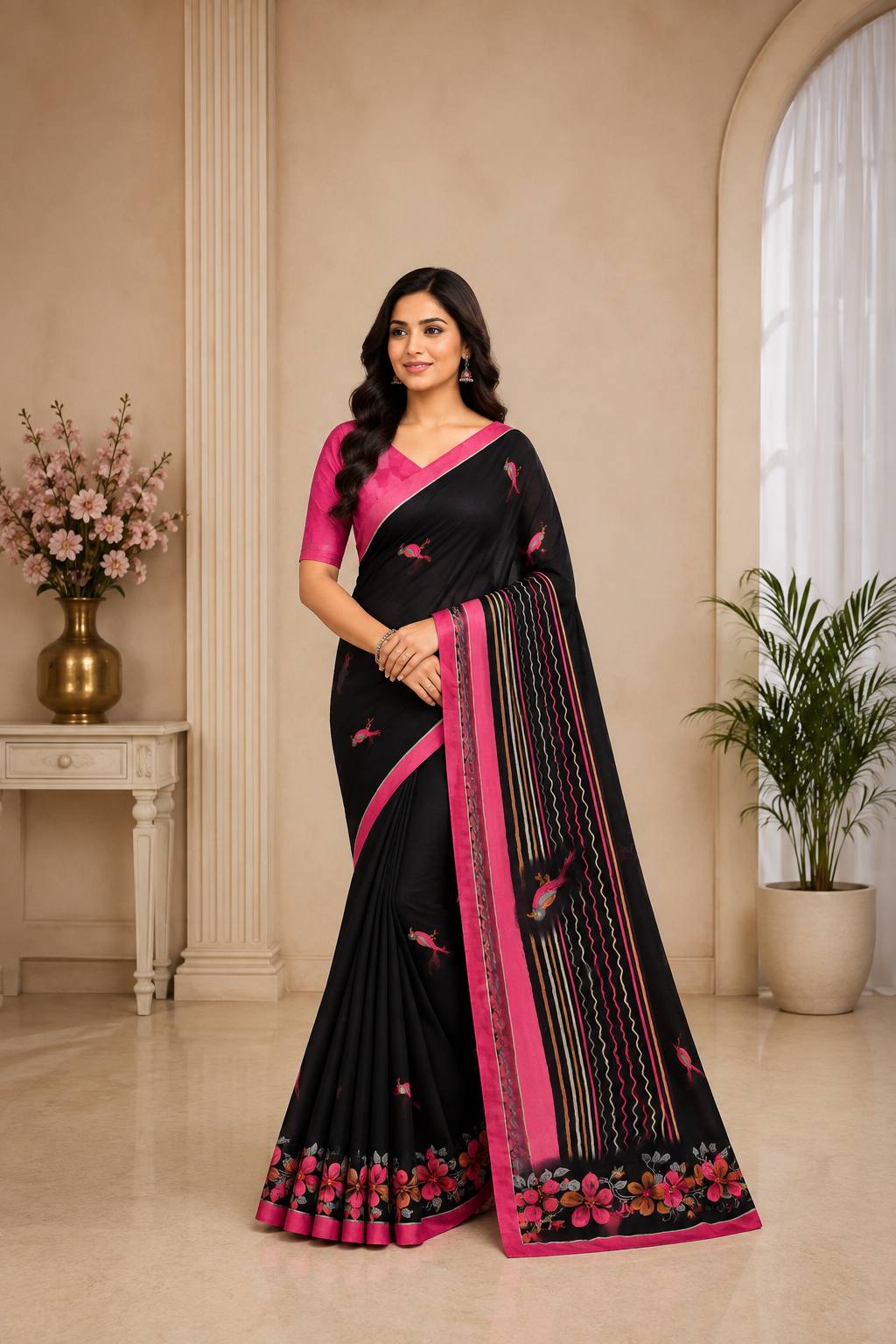 Daily Wear-KSV7004-Black and Red