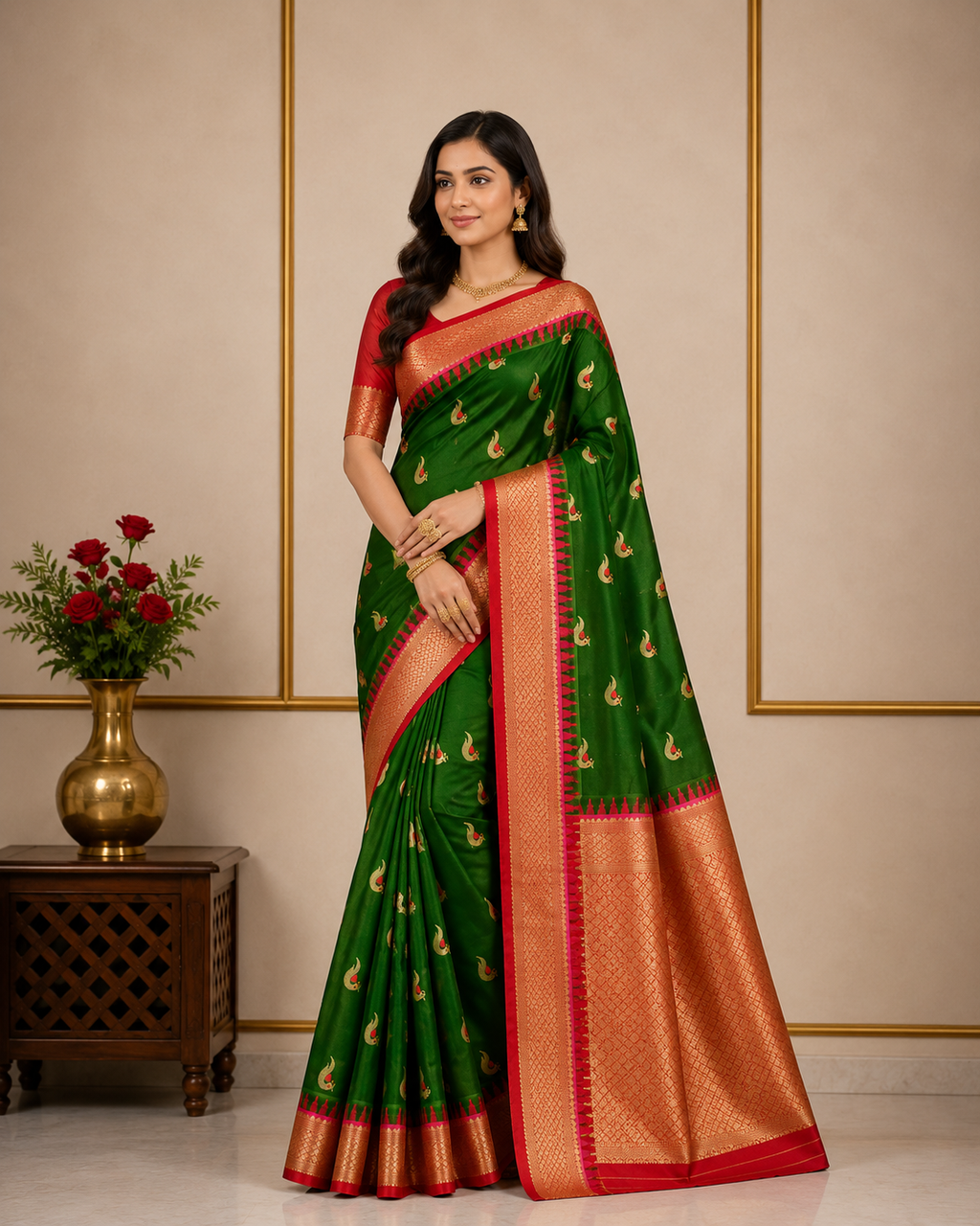 Narayanpet Pattu-KSV8003-Dark Green