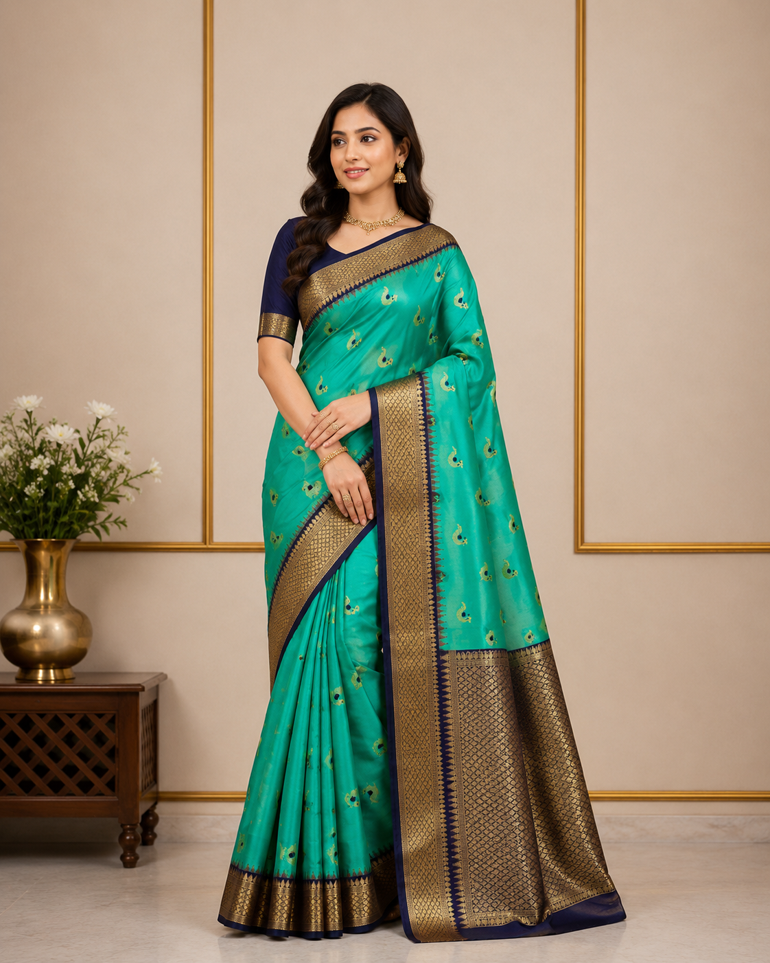 Narayanpet Pattu-KSV8004-Mint Green
