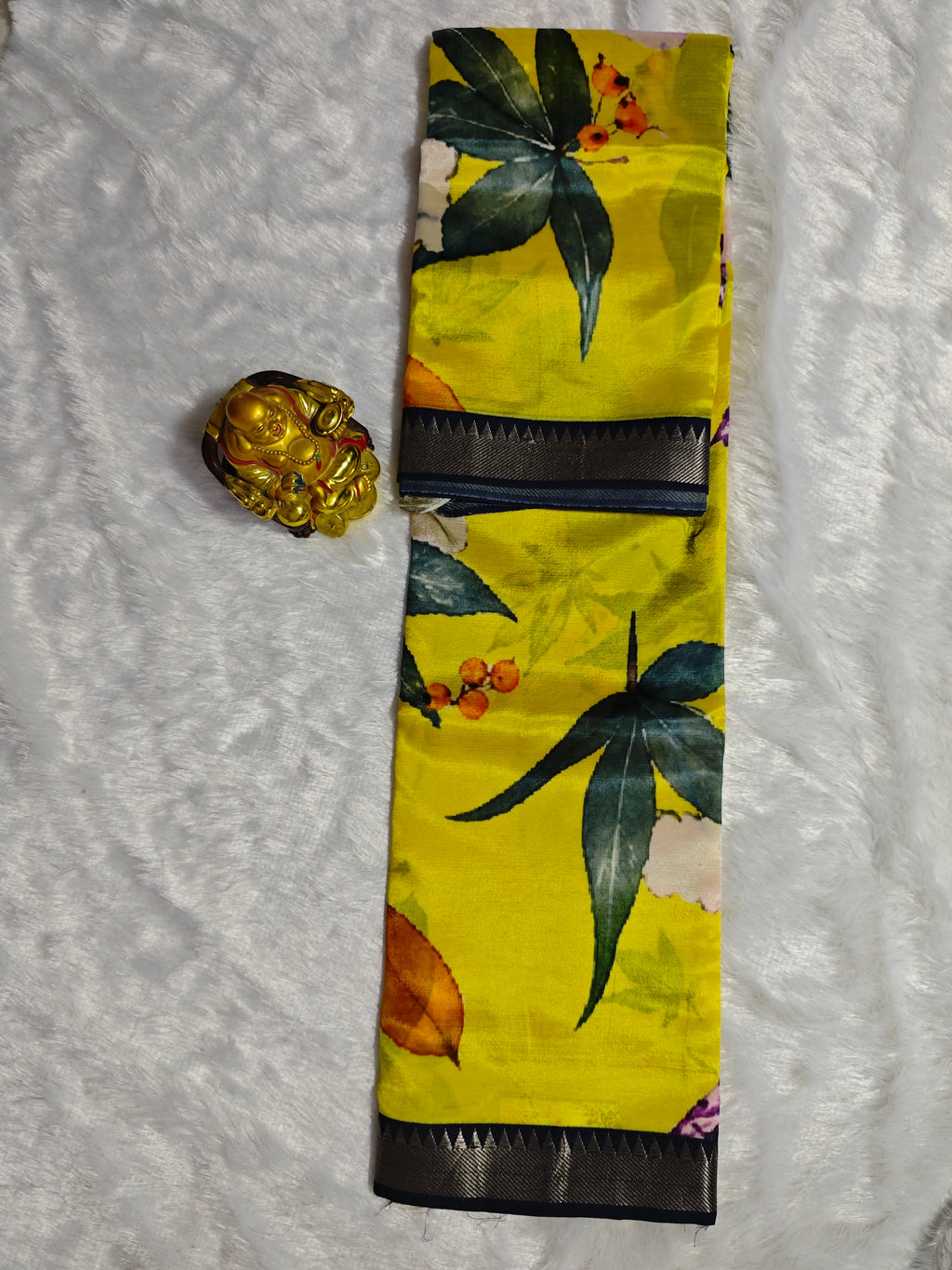 Mangalagiri Print-KSV8005-Yellow and Black