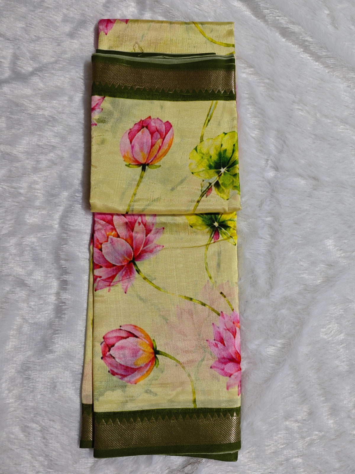 Mangalagiri Print-KSV8008-Biege and Olive Green