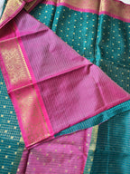 Semi Gadwal-KSV8009-Green and Pink