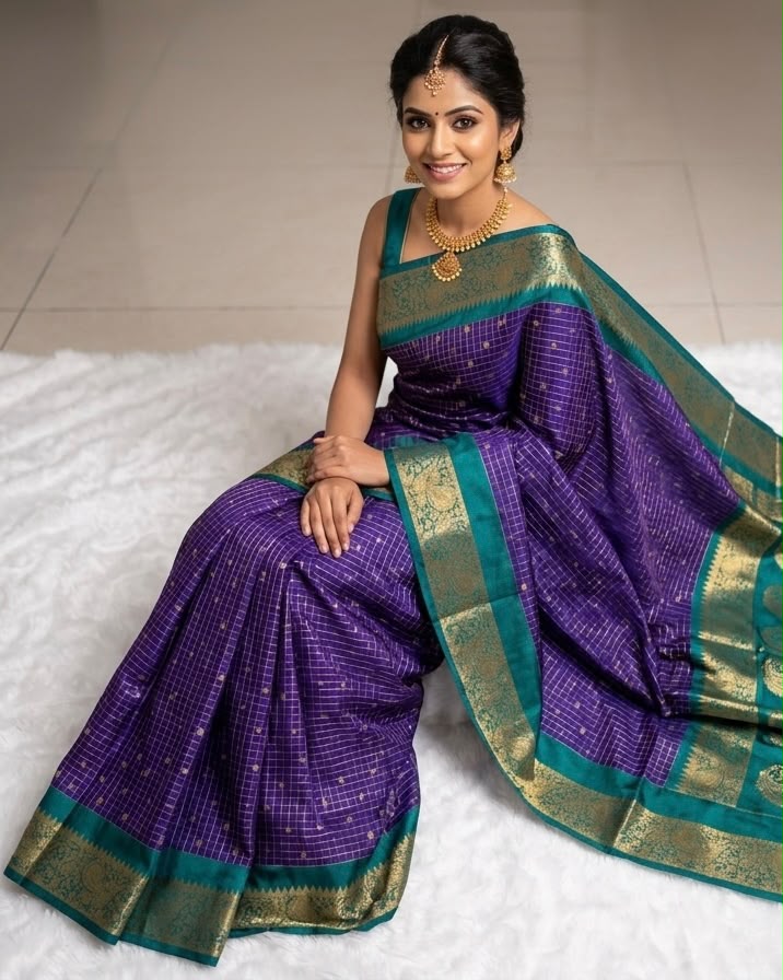 Semi Gadwal-KSV8011-Purple and Blue