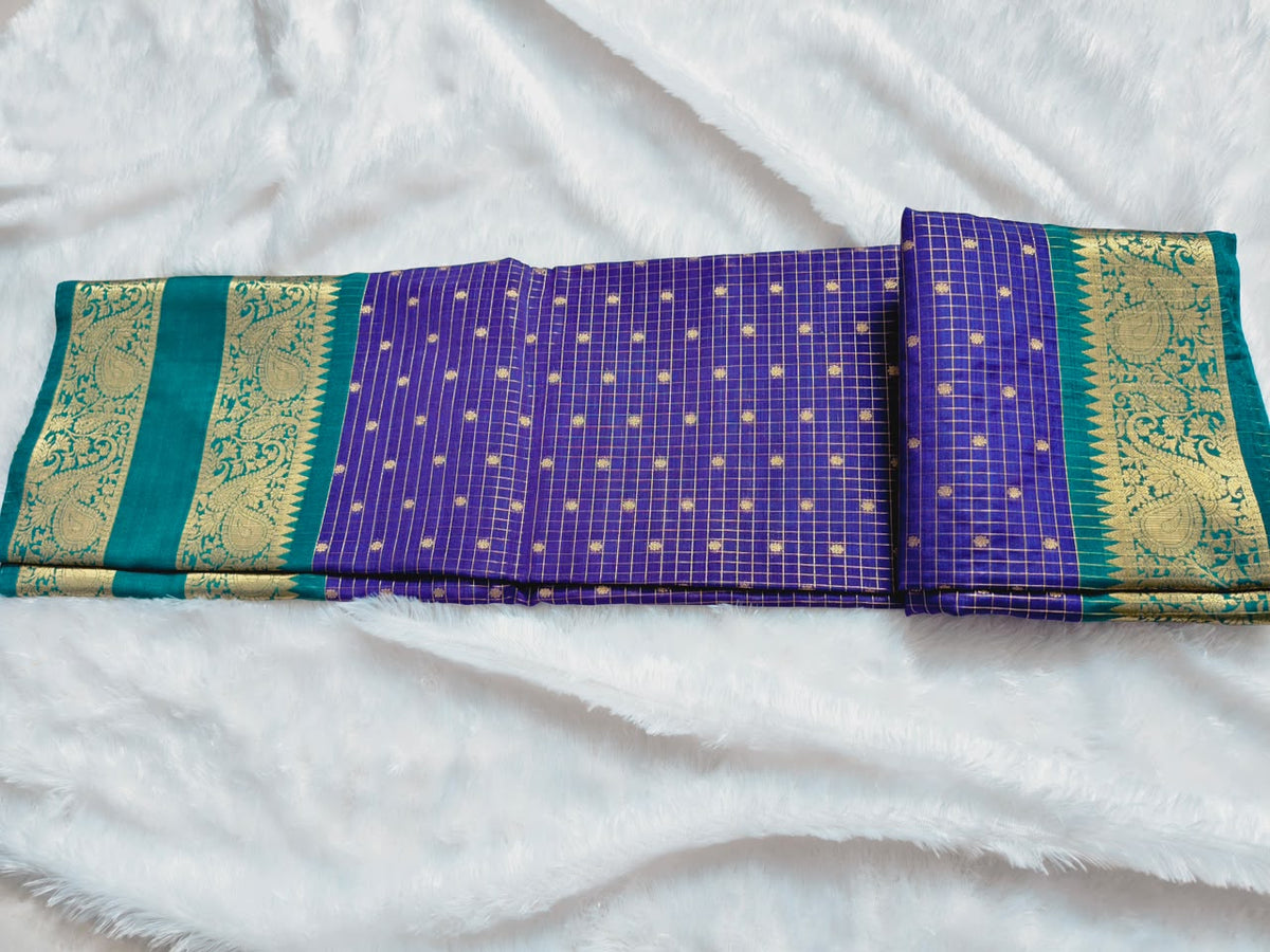 Semi Gadwal-KSV8011-Purple and Blue
