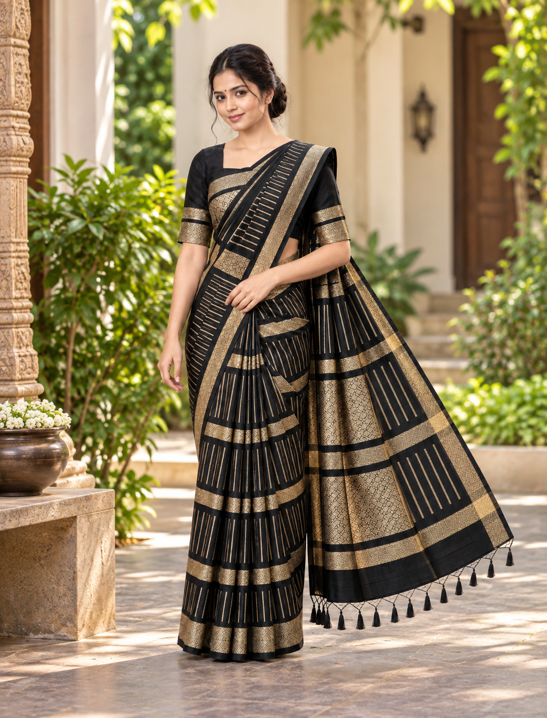 Mashru Crep Silk-KSV5032-Black