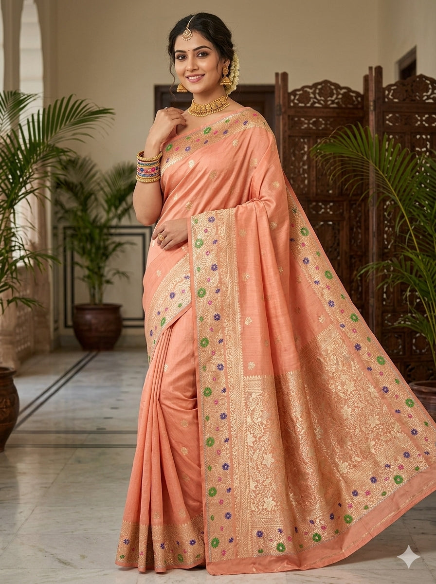 Chiniya Silk - Peach