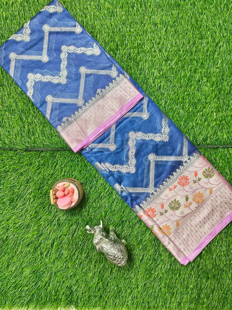 Khaddi Georgette-KSV3012-Blue