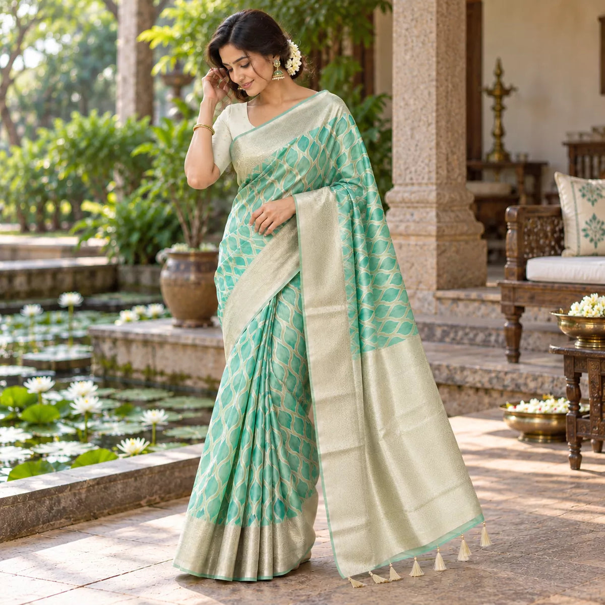 Nylon Cotton-KSV13033-Aqua Green