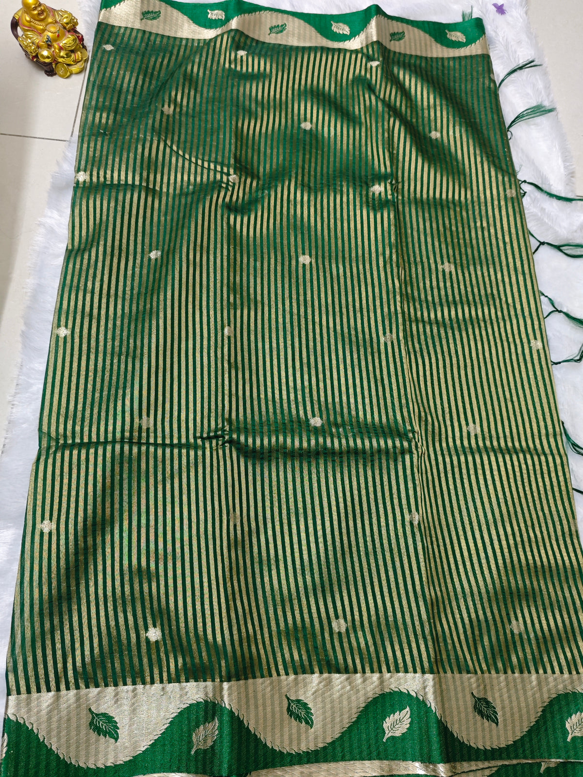 Dupion Crep Silk-KSV5053-Dark Green